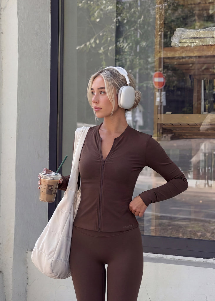 BROWN PILATES JACKET